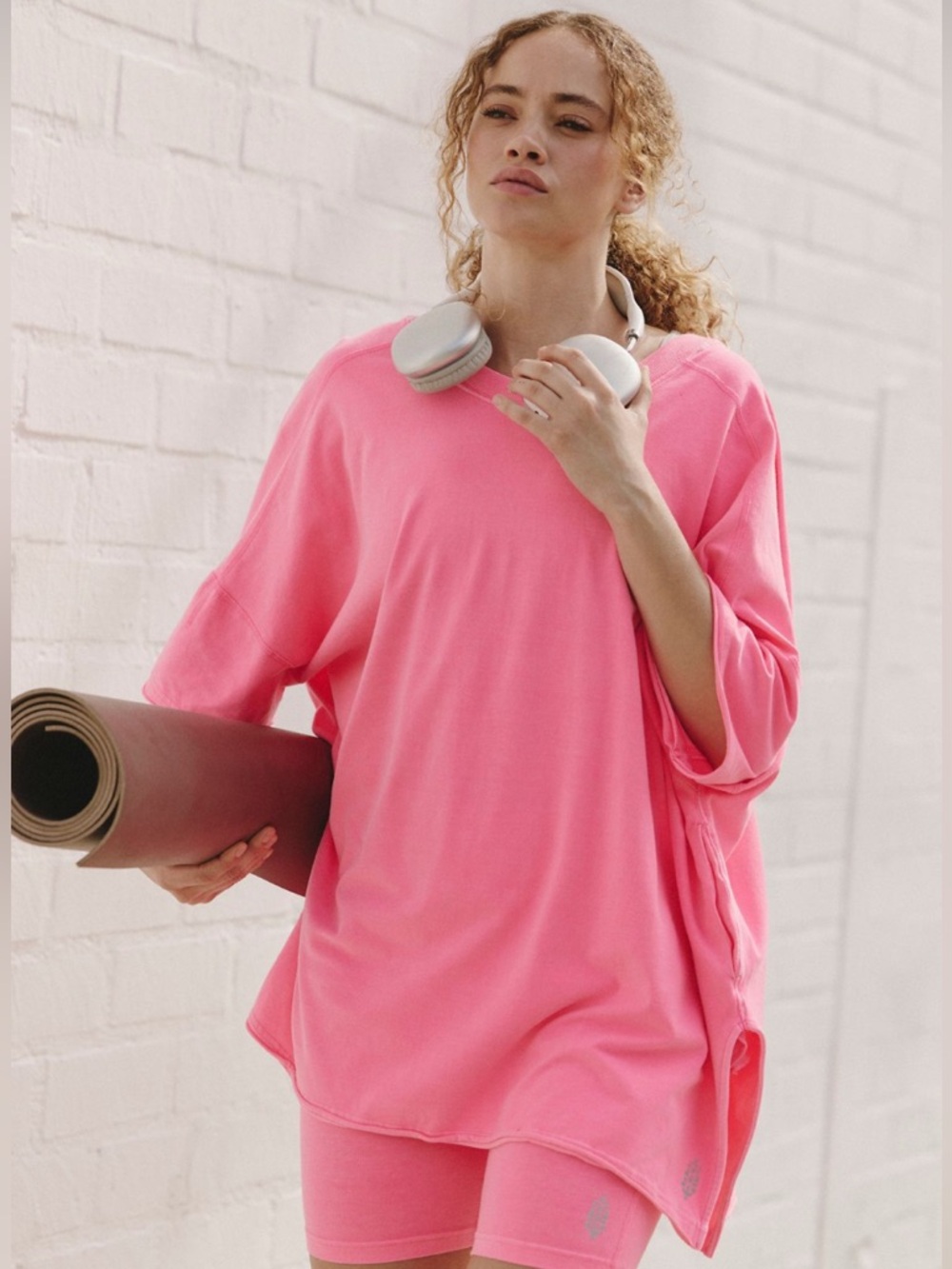Free People Movement |  Hot Shot Reversible Tee | XS | Hot Pink